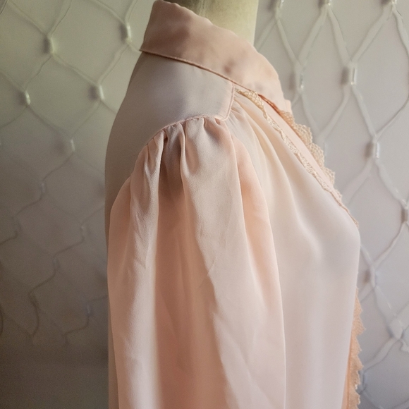 Vintage Karen Scott Blouse / Blush Pink / Size 10 - Picture 4 of 7